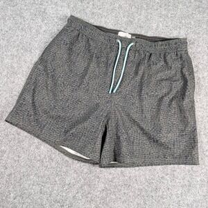 Wellen Huckberry Mens Hybrid Shorts Size M Olive Green Mosaic Print Lined